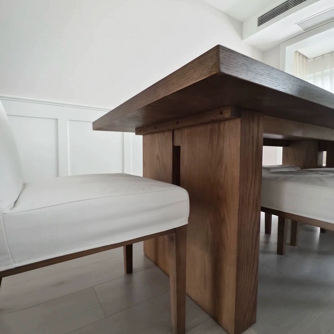 RH madera sólida rectangular sala de estar mesa de comedor silla combinación de mesa de roble rústica americana mesa de comedor mesa francesa mesa de comedor retro