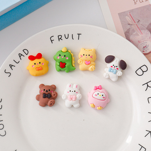 Cute cartoon bunny resin accessories cream glue phone case water cup diy material package resin patch wholesale