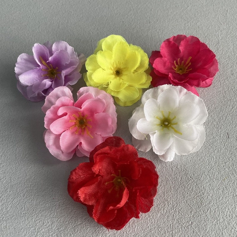 仿真桃花批发婚礼撒花梅花绢布花头舞蹈道具装饰桃花配件服装头饰