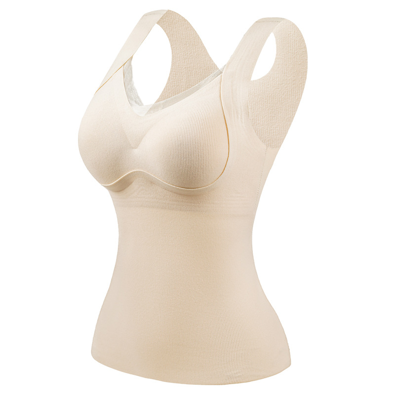 Nuevo estilo de otoño e invierno chaleco cálido de terciopelo alemán taza fija para mujer, soporte superior, soporte superior, base gruesa, chaleco cálido que no deja marcas