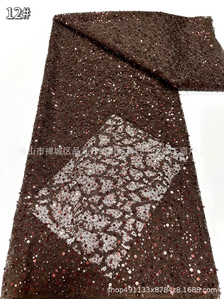 Nueva moda Gaoding lujo ligero vestido de boda vestido de moda cena tela de encaje pesado tela de cuentas
