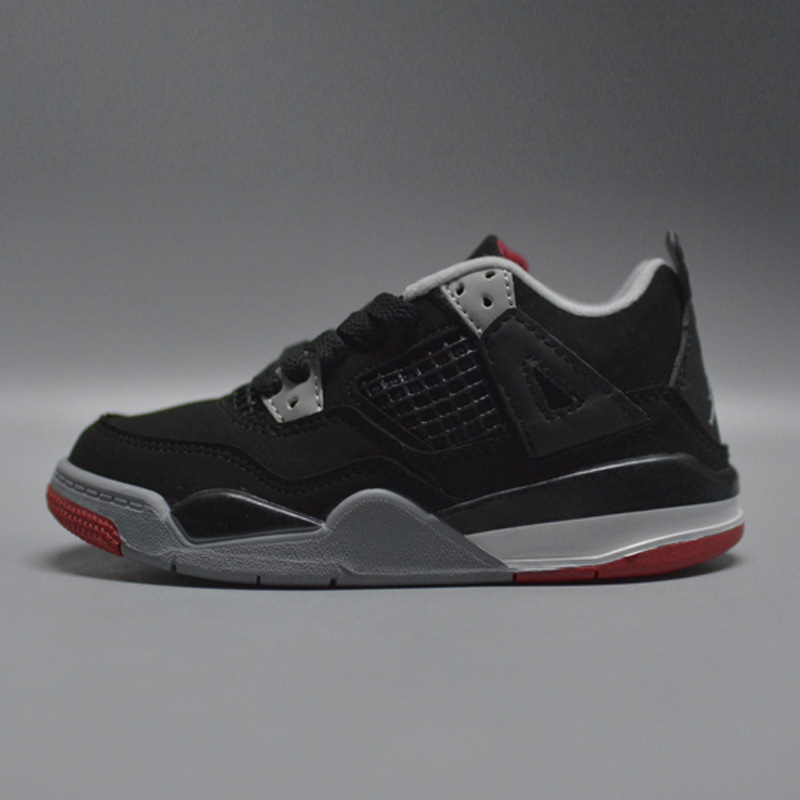 Venta al por mayor AJ4 zapatos para niños y niñas bebé Joe 4 zapatos de baloncesto niños mayores estudiantes zapatos de entrenamiento con cordones Putian zapatos de los niños Putian