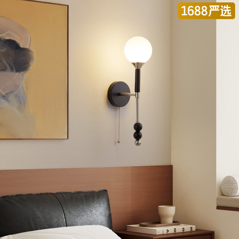 [Seleccionado cuidadosamente] Lámpara de noche, nueva lámpara de pared de cabecera de cama de sofá de personalidad creativa retro americana moderna y simple