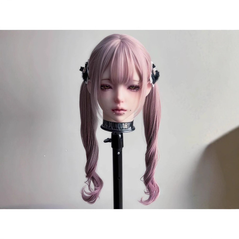 粉紫色lolita双马尾假发女长卷发日系蕾蕾可爱扎好发货日常全头套|undefined
