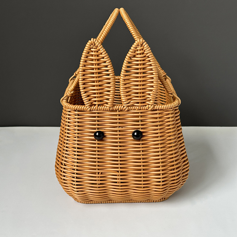 Rabbit Imitation Rattan Storage Frame Woven Basket Souvenir Basket Baby Children's Portable Picnic Basket Wholesale