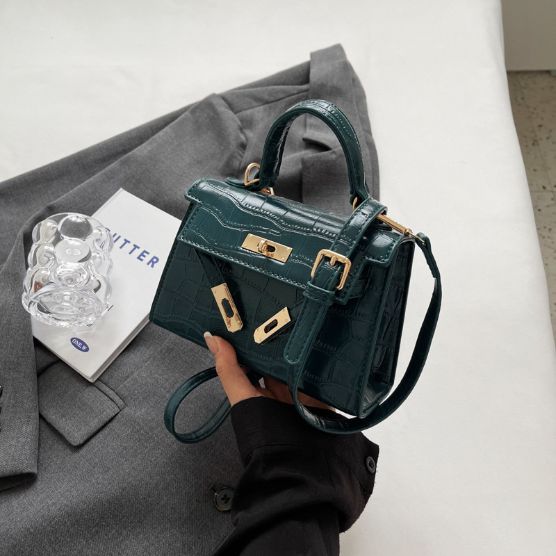 2025 nuevo estilo Kelly bolso de mujer de moda bolso diagonal de todo fósforo bolso cuadrado pequeño bolso de hombro de sentido avanzado