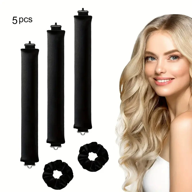 3-hook velvet hair curlers, big-wave sleep rollers set, multi-piece plush curling rods