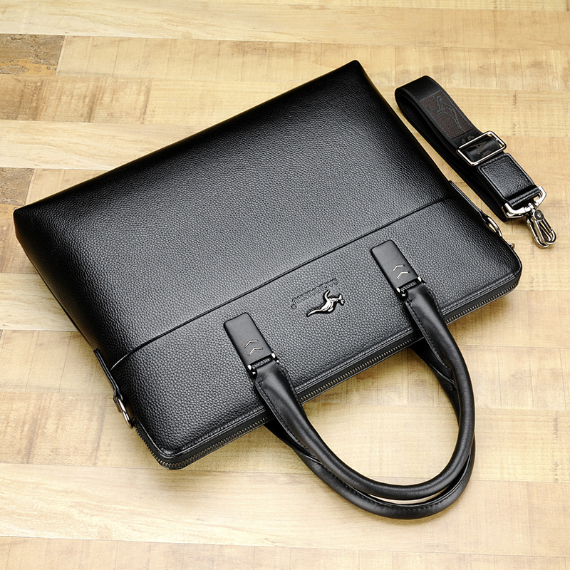 Satchi Kangaroo Men's Fashion Handbag Large Capacity Business Computer Briefcase Casual Casual Shoulder Messenger Bag