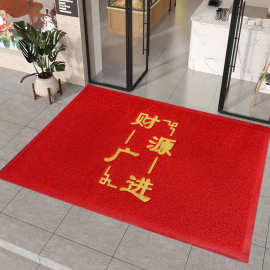 工厂批发PVC塑料进门脚垫入户丝圈地垫加厚门口迎宾财源广进门垫