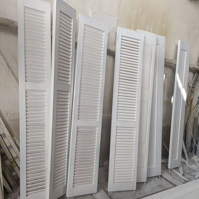 Folding Door Japanese-Style Solid Wood Louver Balcony Sliding Door Living Room Partition Folding Sliding Door Louver Window Wardrobe Door