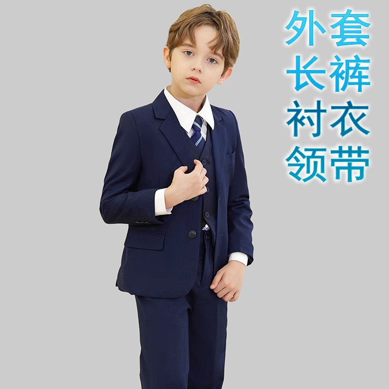 2024子供のスーツのスーツの男の子の小さい司会者のドレスの中で大きい子供のピアノの演服の花の子供の男の子のスーツ