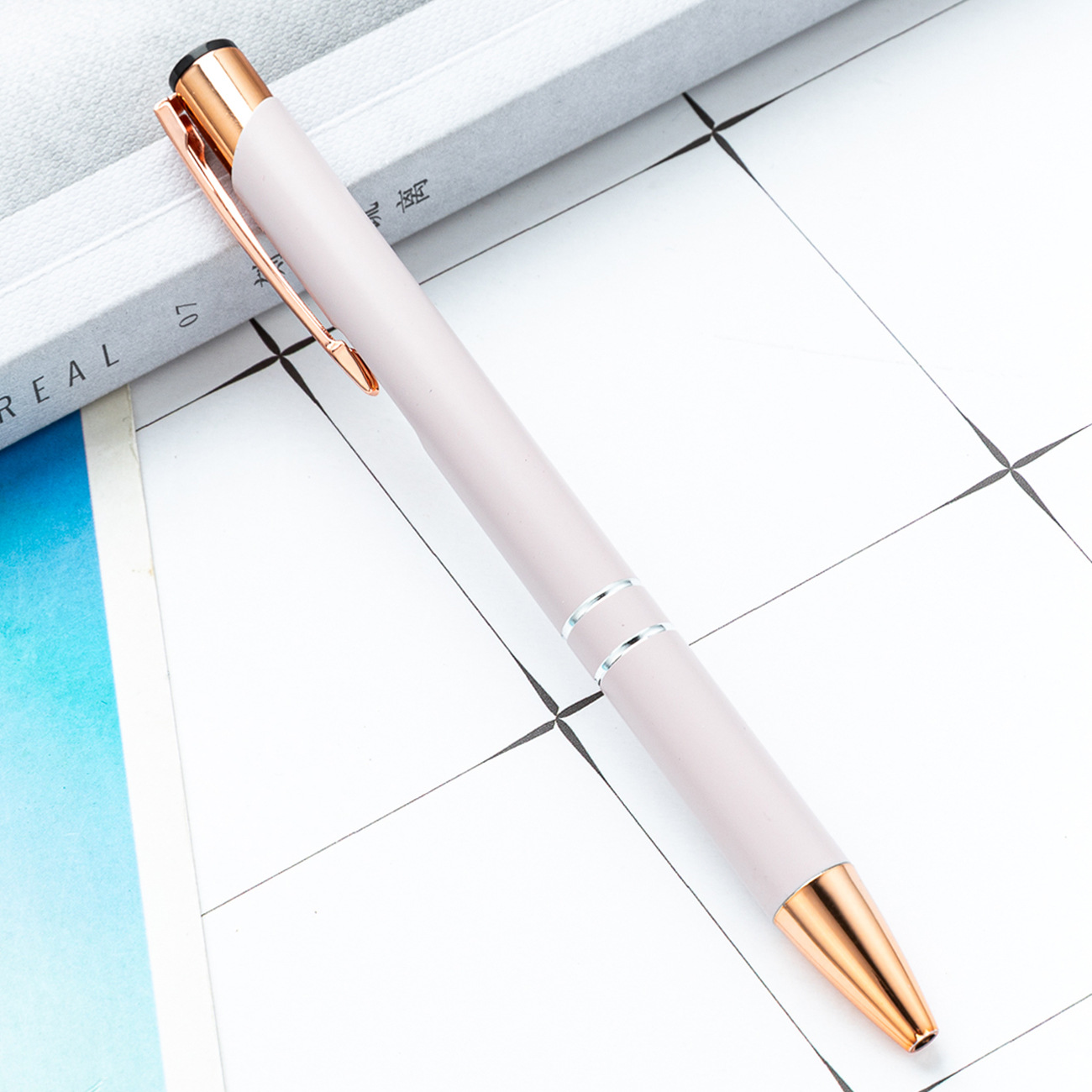 Metal bolígrafo de presión dos bobinas de aluminio barra de pluma de negocios puede imprimir logotipo publicitario regalo bolígrafo promocional fábrica al por mayor