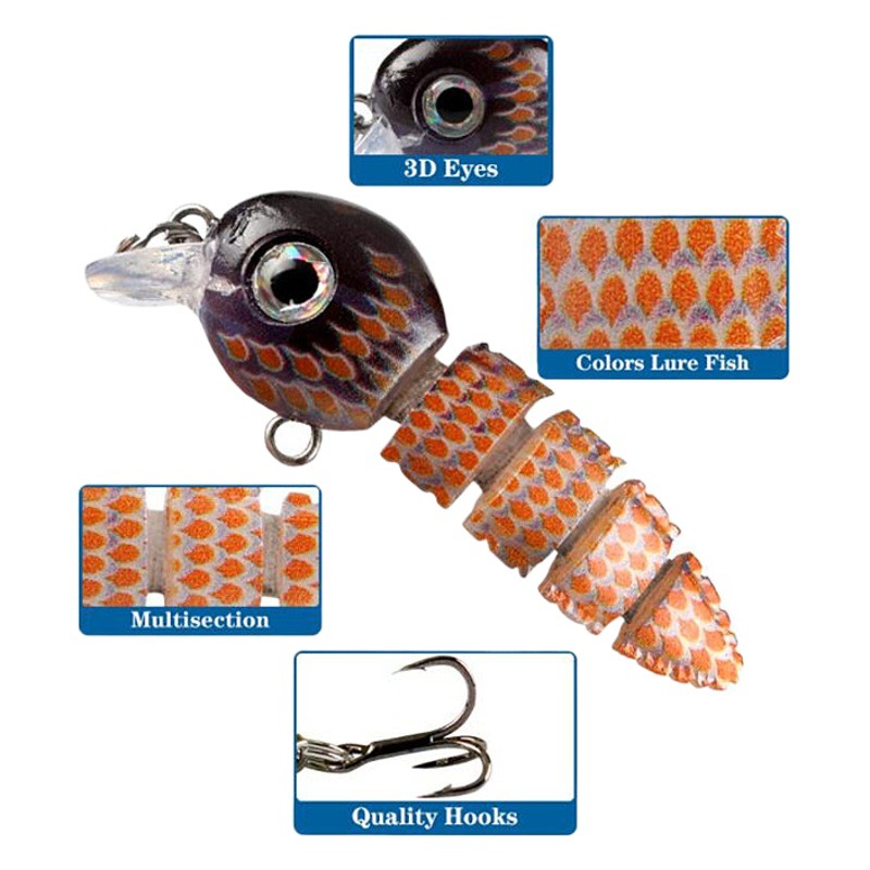 Sumergido de múltiples secciones Loach Luya cebo 5,5 cm/4,3G rebordear Bass cebo biónico 5 colores plástico duro cebo artes de pesca lote