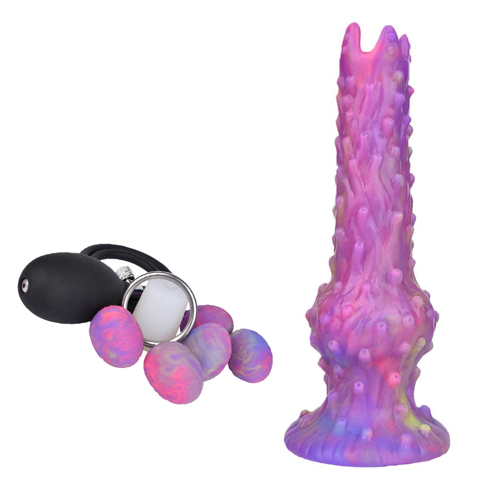 Colorido luminoso en forma de dispositivo de puesta de huevos vagina femenina incubación huevo puesta de silicona luminoso backroom plug masturbación juguetes sexuales