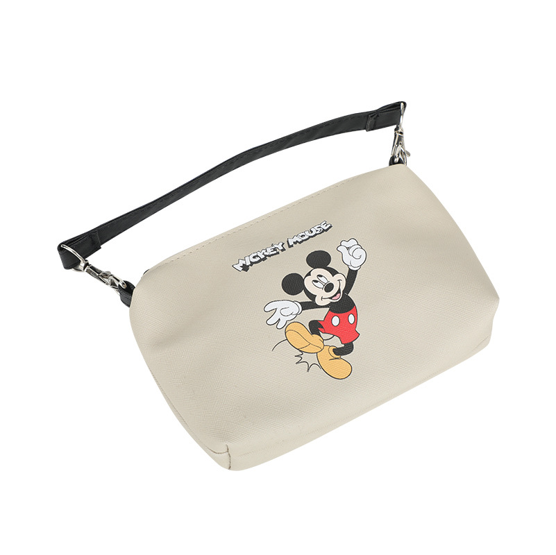 Disney Mickey Holding makeup bag Waterproof makeup toiletry bag Mobile phone charging bank organizer Holding small square bag