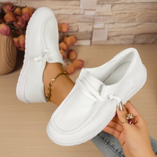 Women's Canvas Shoes Slip-on Flat Shoes eBay 43 Size Single Shoes 2025 European and American Independent Station Women's Shoes