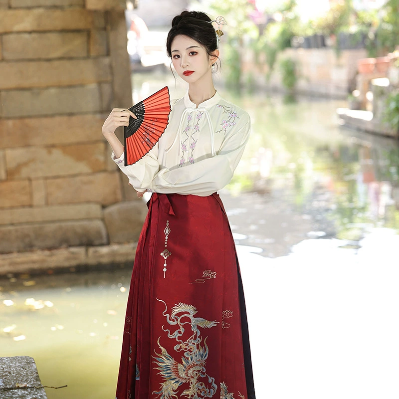 Новый Hanyuan Su Gao Ding Horse юбка из ста птиц и фениксов костюм женский Ming Heavy Industry Ткань в китайском стиле традиционный 2025