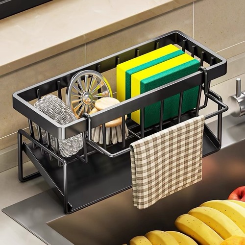 Kitchen storage rack, dishcloth, spice rack, household sink, draining basket, multi-functional sponge, detergent storage rack