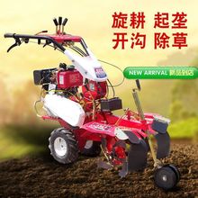 小型柴油开沟培土起垄机 手推式低油耗田园大葱开沟机 草莓培土机