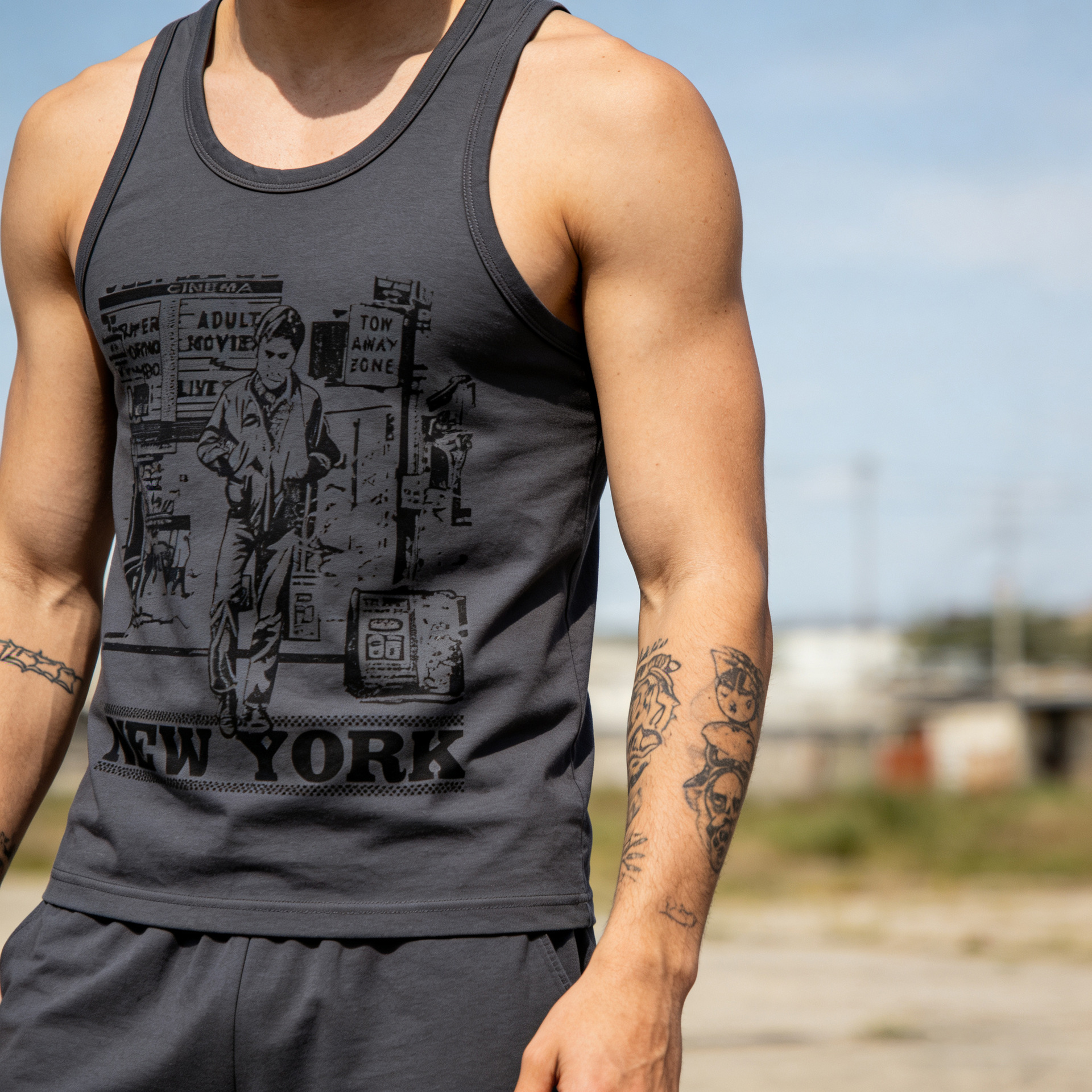 Camiseta de Tirantes Estampada para Hombre 200g de Algodón para Ocio image 3