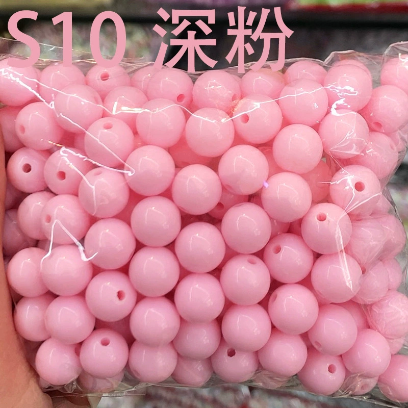 Round beads, bag, plastic woven acrylic accessory handmade, DIY