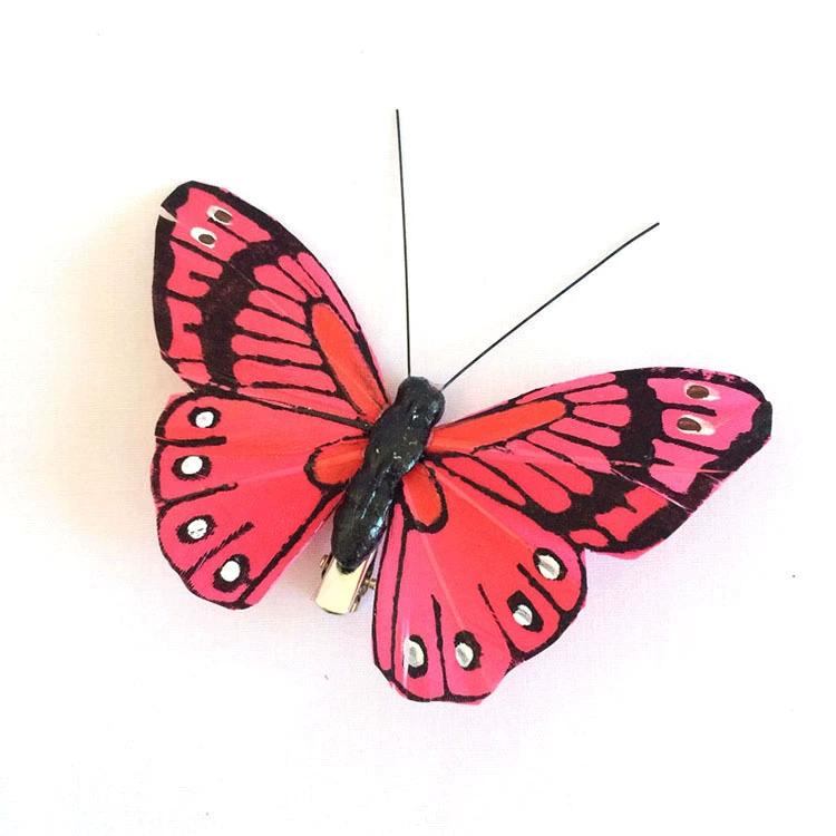 Handmade feather material manufacturers direct selling feathers butterfly simulation butterfly wedding decoration 9cm