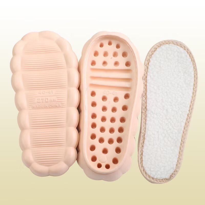 New Cloud Soft Edge Sole Warm Lightweight Hook Shoes Ball Bottom Hand Crocheted Lamb Fleece Comfortable Soft Bottom