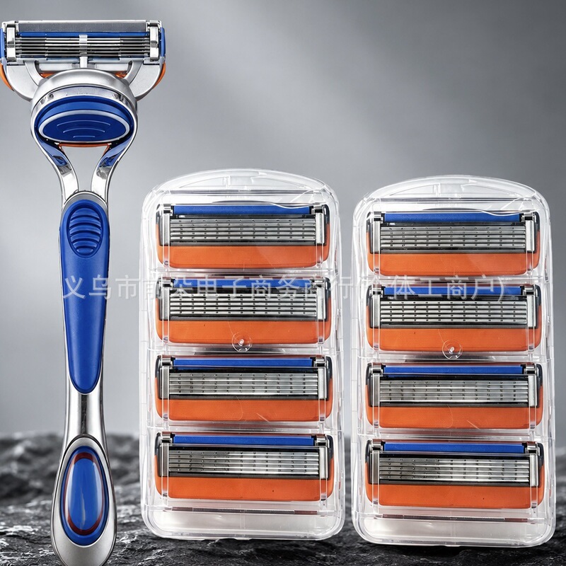 Five-blade manual razor, factory direct supply, German quality replacement blades, men's shaving razor, beard razor, wholesale for men