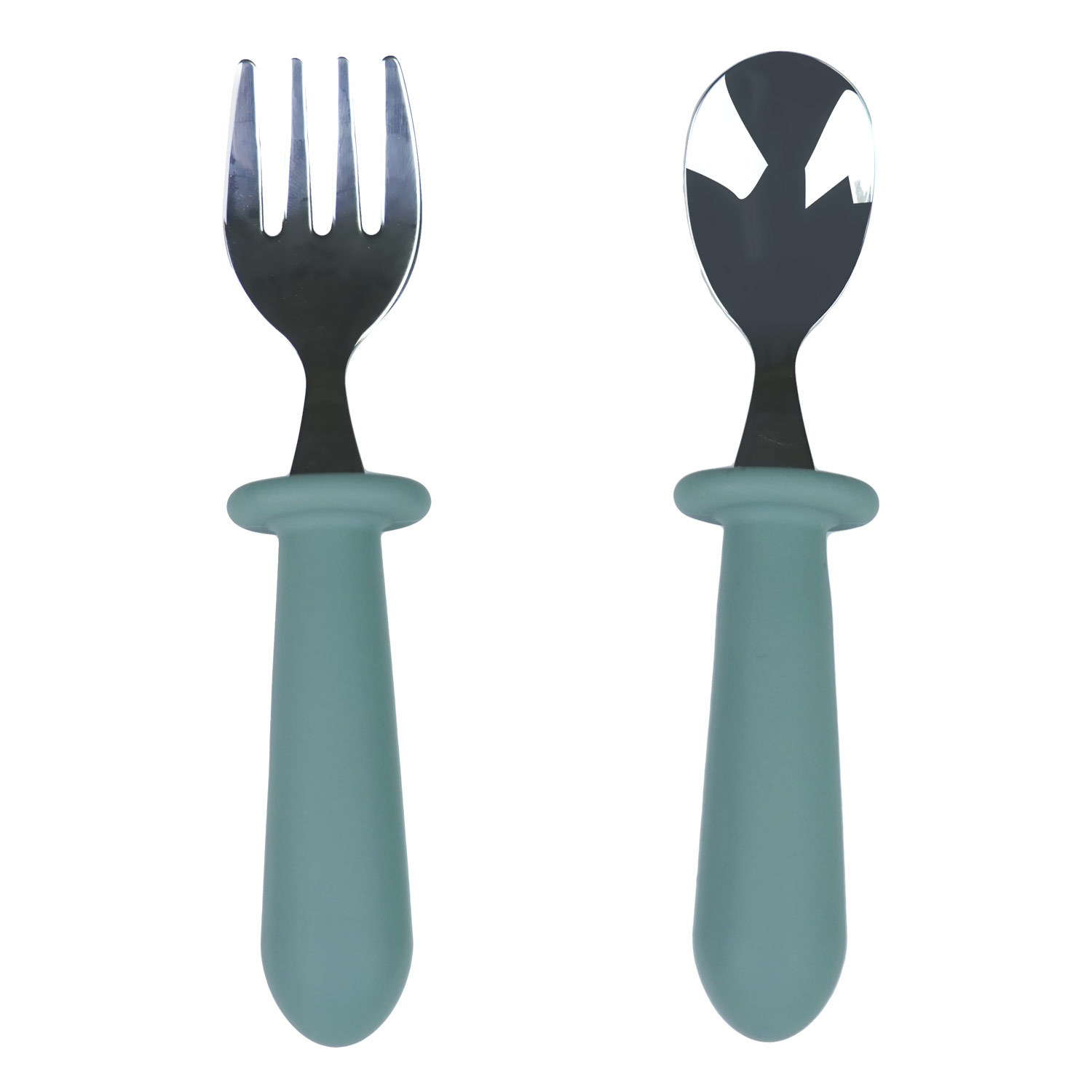 Silicona bebé pezón grado alimenticio silicona 304 Acero inoxidable cuchara bebé suplemento alimenticio cuchara de arroz de color sólido