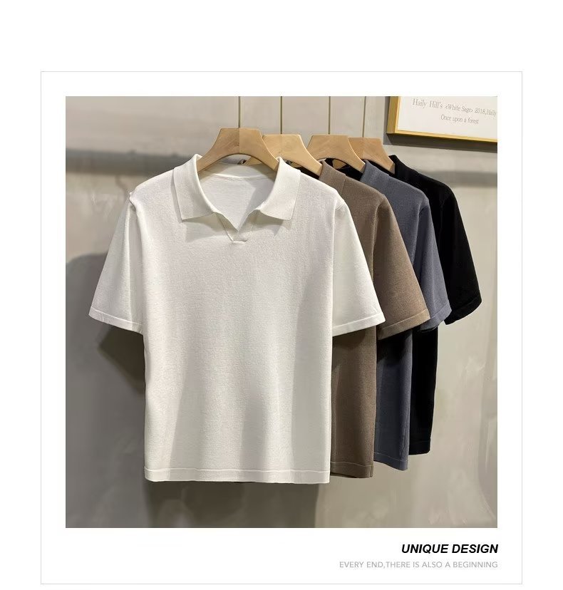 Herenkleding Zomer Effen Kleur Mode Effen Kleur Korte Mouw Overhemd - Zomer Casual Losse Fit Ademend Polyester T-shirt Voor Jeugd & Tieners_voghion.com