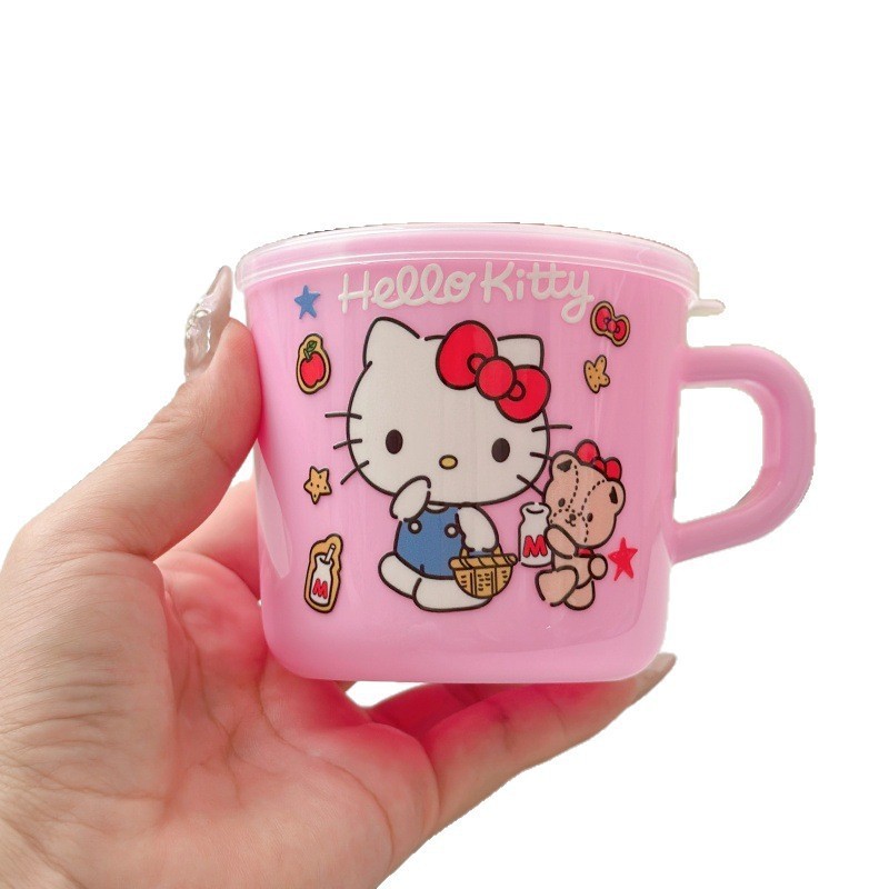 子供用ハンドルウォーターカップ幼稚園飲料水カップステッチ蓋付きマカロン漫画ミルクドリンクカップ|undefined