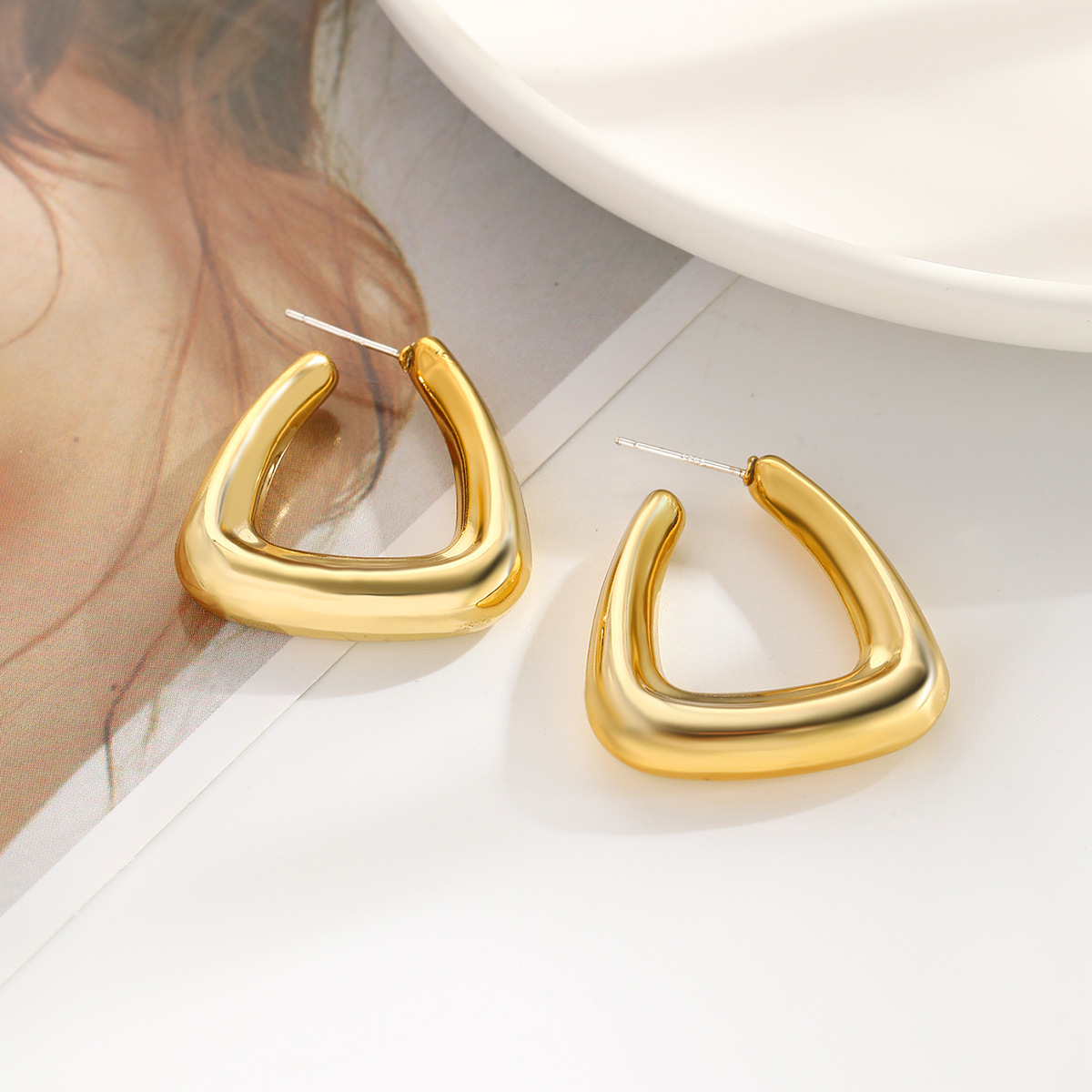 hot ins style plastic CCB simple glossy water drop acrylic earrings earring set_voghion.com
