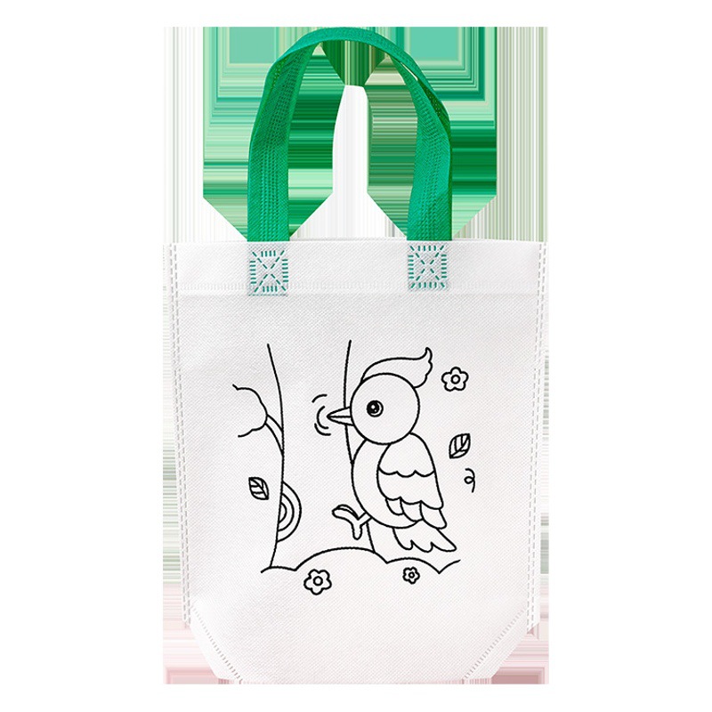 Bolso de graffiti de dibujos animados para niños estudiante de escuela primaria creativo DIY pintura hecha a mano bolsa de regalo bolsa de relleno de color en blanco