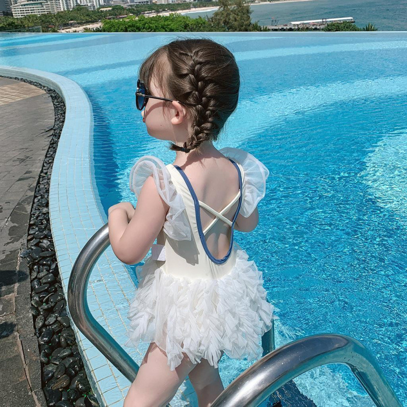 Bañador de niños, trajes de baño de niñas, ropa de verano roja, trajes de baño de princesa para niños, trajes de baño de estudiantes de primaria