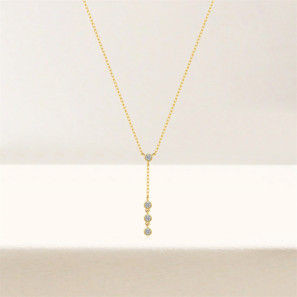 Holiday, Daily Occasion 925 Sterling Silver Material 925 Sterling Silver Zircon Inlay Geometric Pendant Necklace