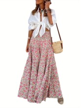 M 13357 Summer Beach Print Skirt �ȼ�ӡ������ȹ �羳����