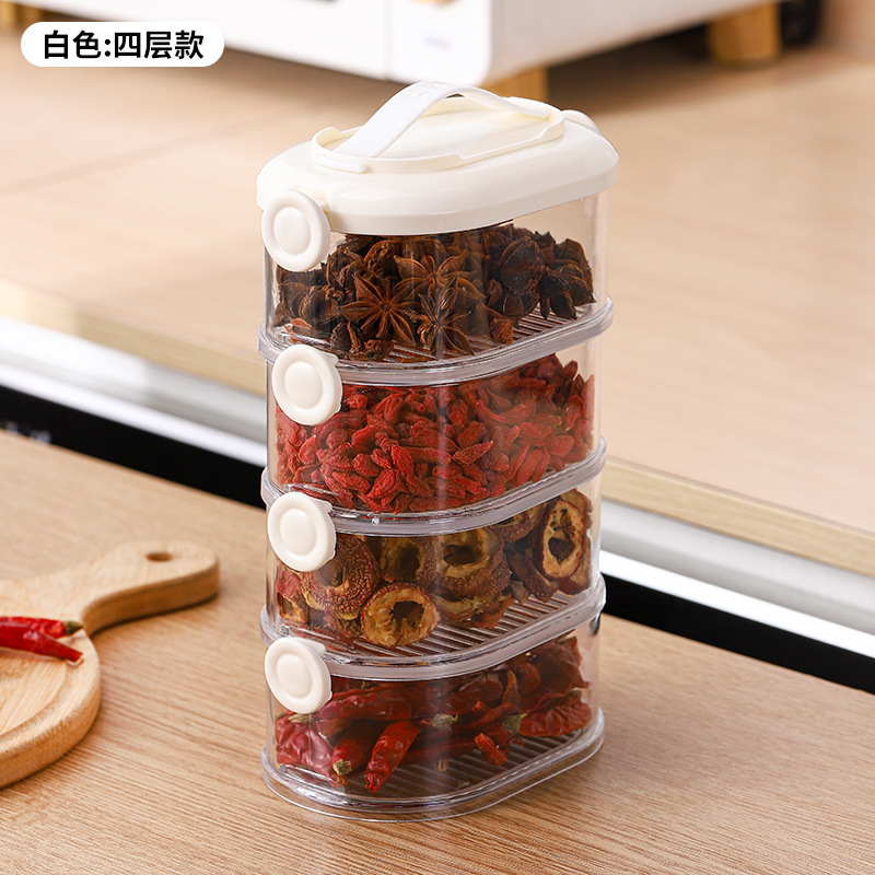 [Caja de especias apilable espesada] caja de almacenamiento de cocina cebolla doméstica, jengibre y ajo crujiente fruta seca y nueces caja sellada