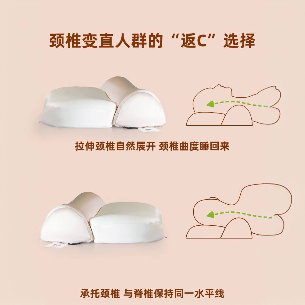 Almohada de arco inverso, protección de la columna cervical, ayuda a dormir, núcleo de almohada especial para dormir, un par de almohadas de espuma viscoelástica cilíndrica para adultos domésticos
