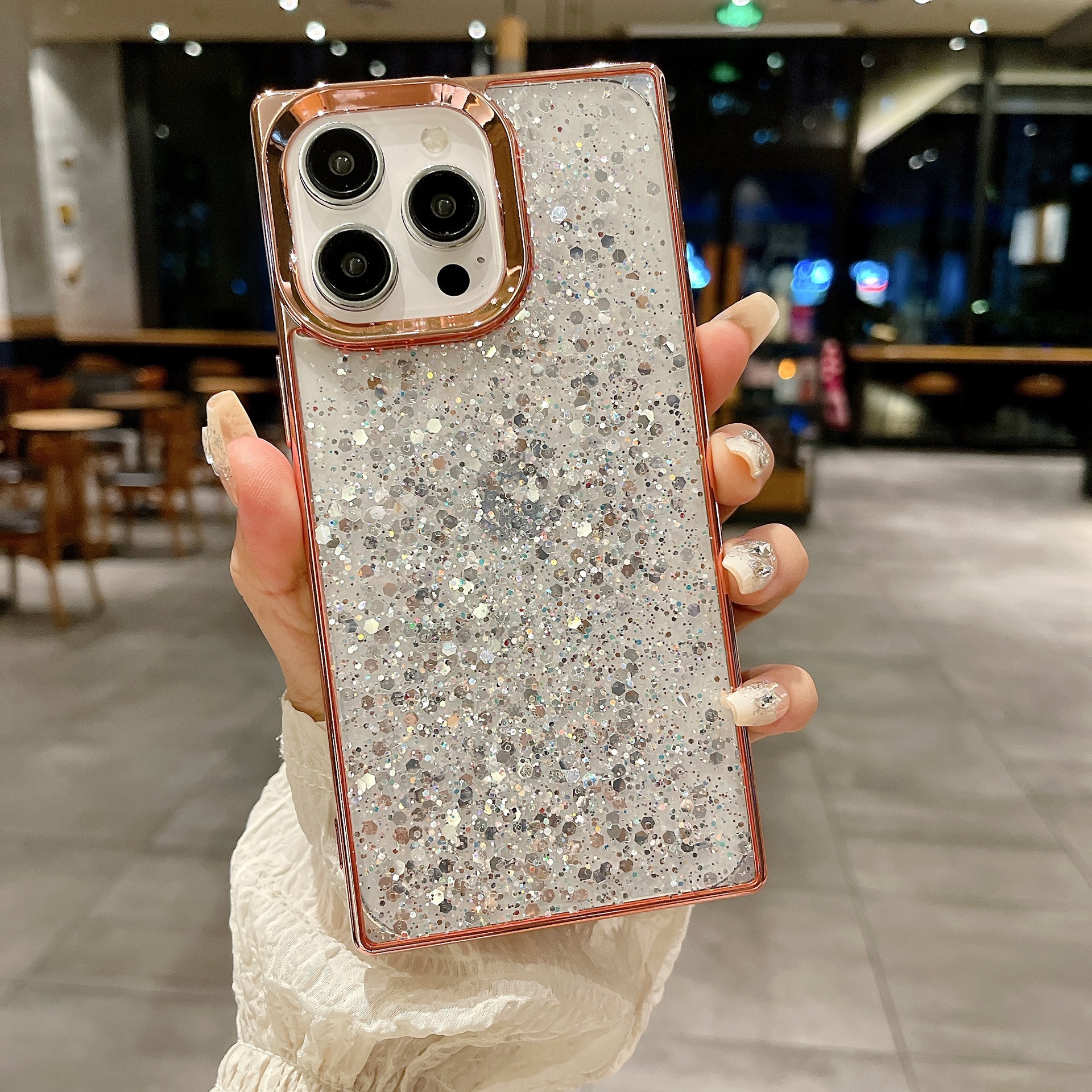 Polvo flash de lentejuelas de goteo cuadrado galvanizado - polvo