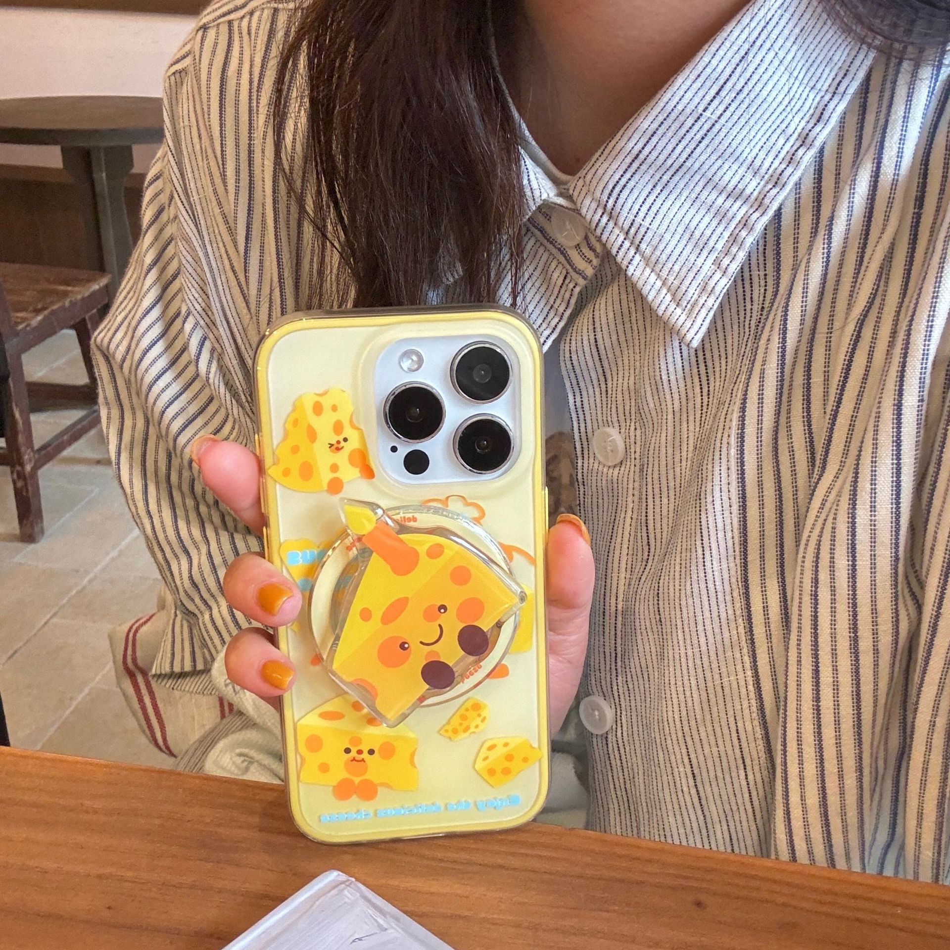 Queso amarillo divertido coreano para Apple 15Pro/16Pro funda para teléfono móvil 14ProMax femenino 13 nuevo 16PM