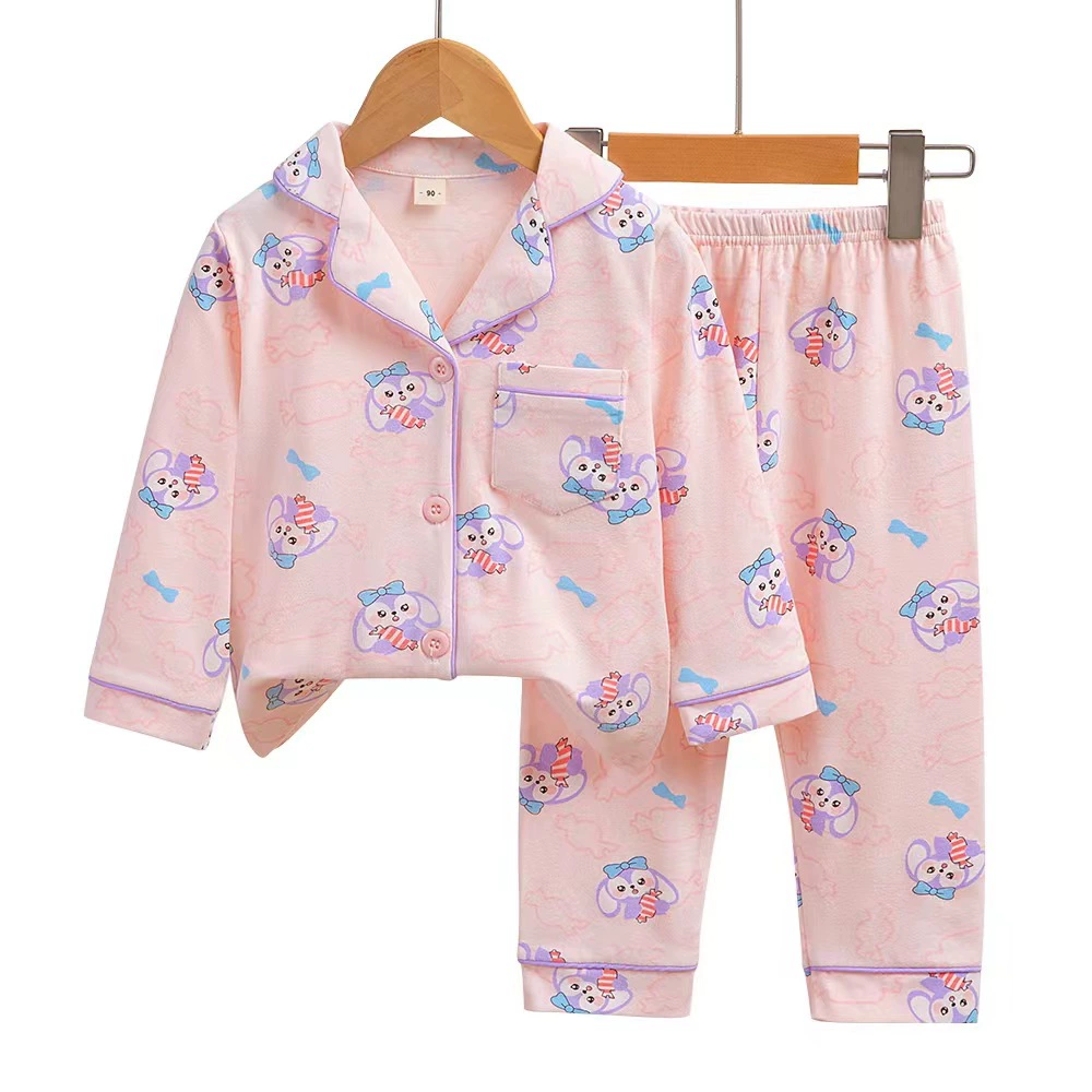 Children's long-sleeve, pijama, set, cardigan, cartoon trousers, children's clothing