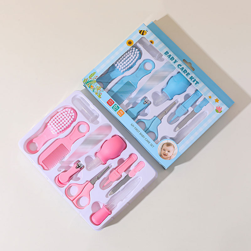 Procesamiento personalizado de cuidado de bebés 10 piezas conjunto de cuidado diario de bebés recién nacidos pinceles aspirador nasal