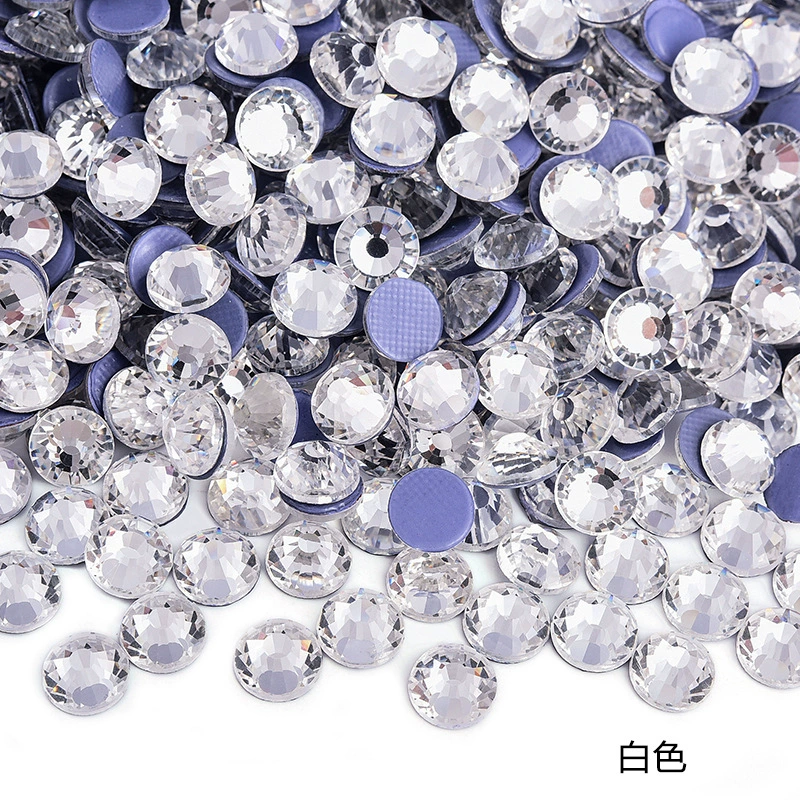 Hot‑fix rhinestones SS3–SS30, glass crystal round flat‑back, 1440 pcs per pack (hot‑melt)