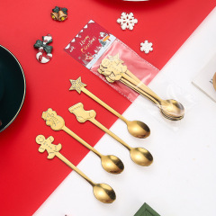 クロスボーダーステンレス食器クリスマスコーヒースプーン高颜値ins攪拌スプーンかわいいデザートスプーンクリエイティブお土産