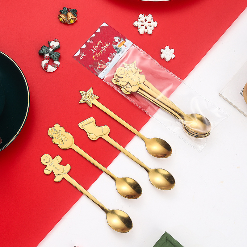 クロスボーダーステンレス食器クリスマスコーヒースプーン高颜値ins攪拌スプーンかわいいデザートスプーンクリエイティブお土産|undefined