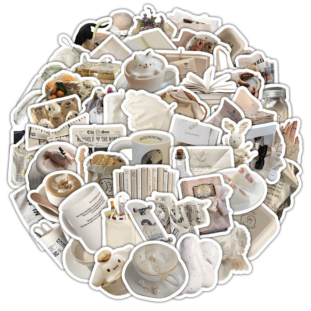 60 hojas de pegatinas de estilo retro, pegatinas de sellado de sobres de material de cuentas manuales frescas, pegatinas impermeables de venta caliente transfronteriza