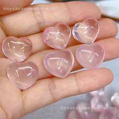 天然ローズクォーツラブビーズ diy ブレスレットネックレスペンダントラブハート型小さなアクセサリーライブ供給卸売