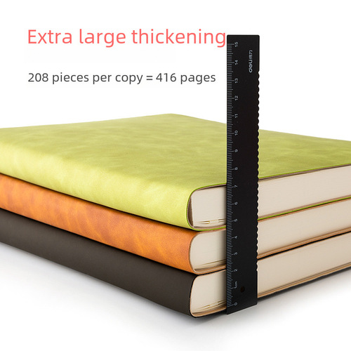 Notebook A4 lined thick study guide large size imitation leather soft cover blank journal Cornell style
