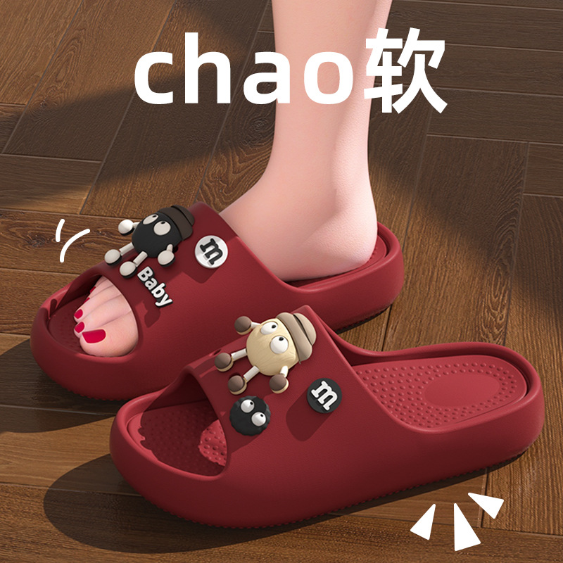 Zapatillas para niños niña 2025 nuevo estilo interior hogar verano dibujos animados briquetas suela gruesa sandalias y pantuflas para niños