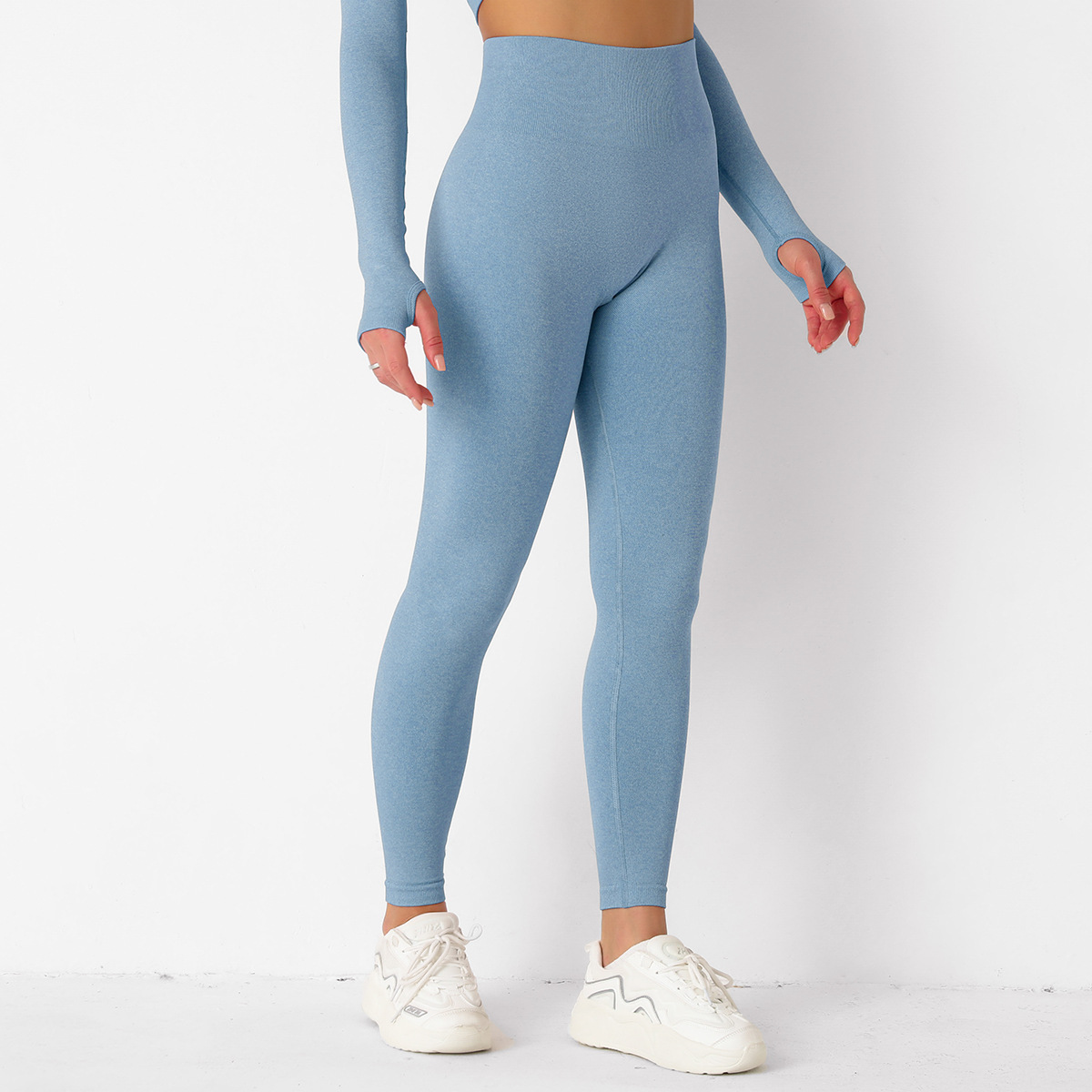 Solid Color High Waist Tight Yoga Leggings NSNS66949